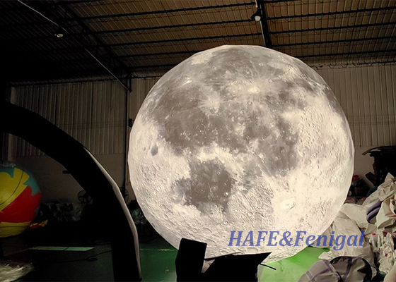 Decoration Advertising Inflatable 2.5M Moon Model With Led Light Large Inflatable Moon Balloon