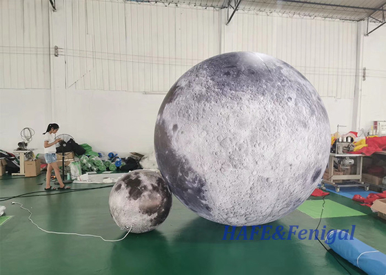 Decoration Advertising Inflatable 2.5M Moon Model With Led Light Large Inflatable Moon Balloon