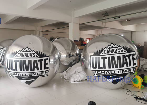 Printed Logo 3M Inflatable Metal Ball Decoration Inflatable Mirror Ball Metal Balloon Large Shiny