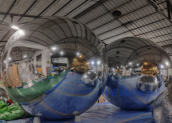 Printed Logo 3M Inflatable Metal Ball Decoration Inflatable Mirror Ball Metal Balloon Large Shiny