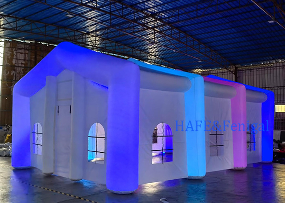 Large Inflatable Cube Tent with LED Lighting For Large Gathering Events Parties