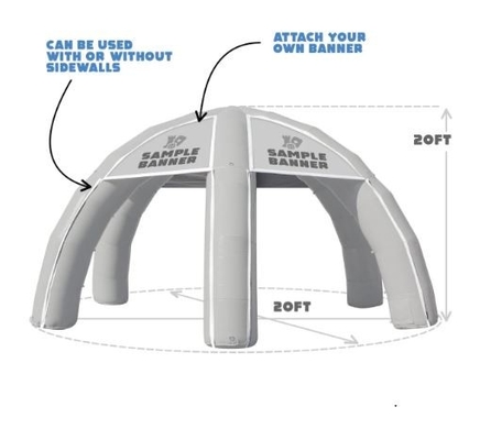 Customized 20ft Inflatable Spider Tent  With Velcro To Add Banners For Outdoor Events