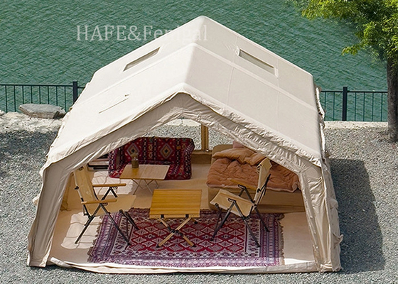Army Green Air Inflatable Camping Tent 13.6 Outdoor Free Construction One Room One Living Room Ridge Rainproof