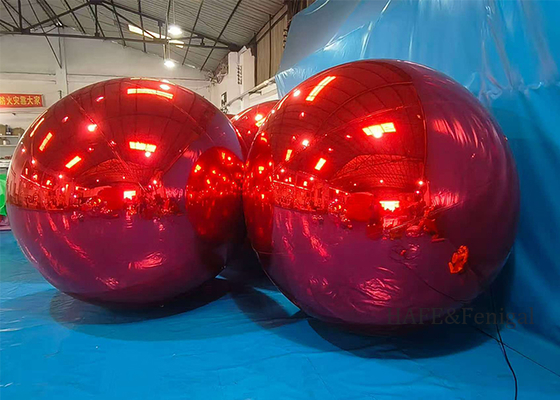 Christmas Atmosphere Inflatable Mirror Balloon PVC Diameter 2 Meters Customizable Color