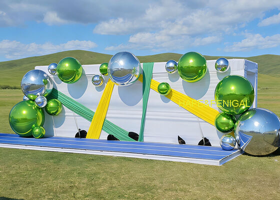 Inflatable PVC Mirror Spheres Can Be Suspended, Placed On The Ground, Or Floated