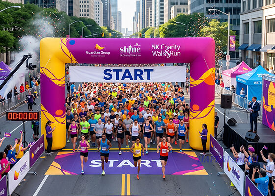 Custom Branding Inflatable Race Arch with Fast Setup and Reusable Design for Marathons and Charity Walks