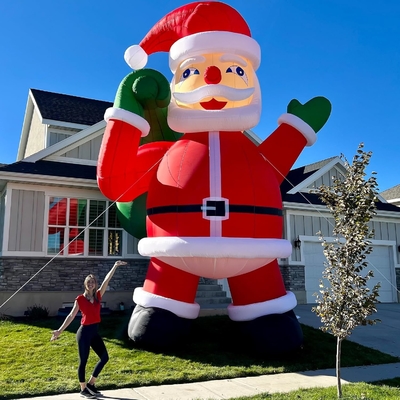 Outdoor Giant 26ft Inflatable Santa Claus Christmas Decorations Yard Lawn Christmas Party