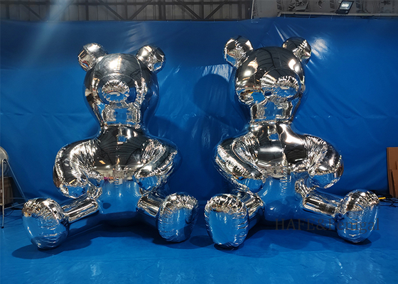 2m 銀色のクマの広告インフレータブルミラーボール空間雰囲気装飾PVC