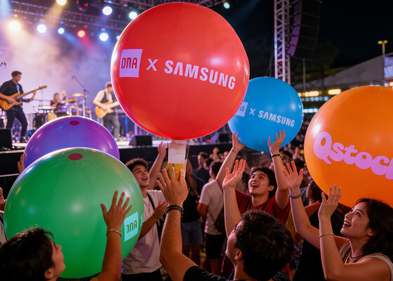 ブランドロゴ、チームエンブレム、またはイベントグラフィックを表示するためのLEDインタラクティブバルーン