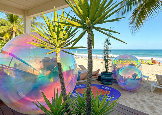 虹彩色の虹彩型PVCミラーバルーン 双層PVC構造とUV耐性仕上げ