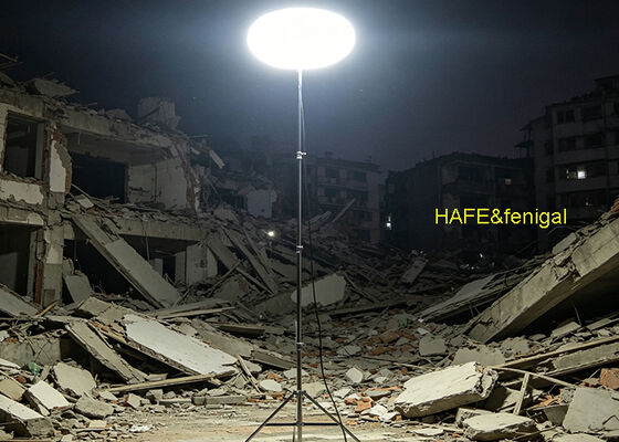 災害現場向け、360°均一照射、柔軟な電源オプション、静音動作のサンAPシリーズバルーンライト