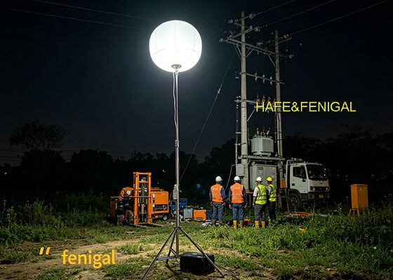400W 電池駆動LEDバルーンライト 静かなオフグリッド操作