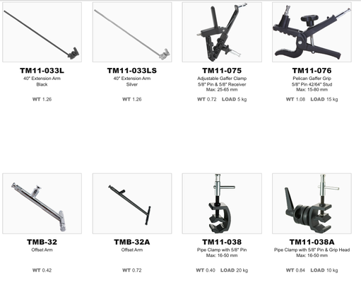 プロのグリップアームとマウントクランプ 5/8 インチベビー標準互換性,100 kg 負荷容量,調整可能な関節式設計