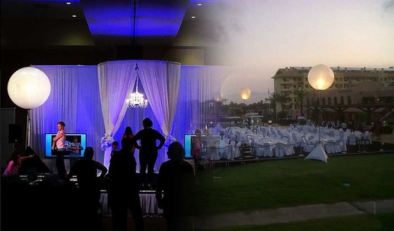 Poly Silk Balloons Illuminate Led Lights 80W For Music Festival Decoration